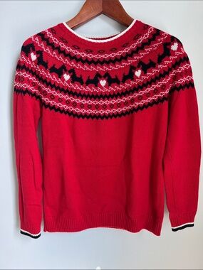 Charter Club | Red Scottie Dog Nordic Yoke Pattern Women's Sweater Size M